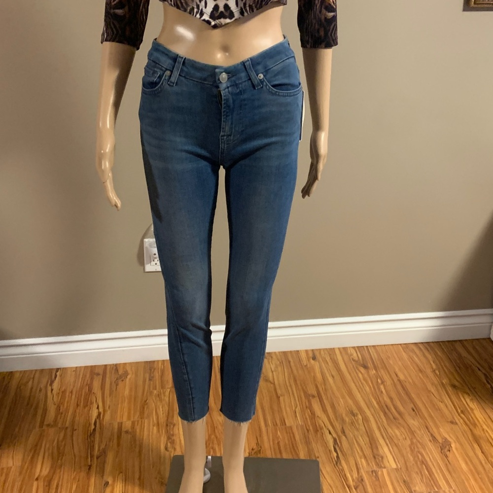 7 For All Mankind Women's The Ankle Skinny Blue Jeans Size 25 New with Tags